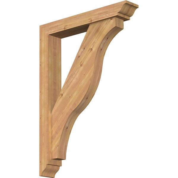 Ekena Millwork Funston Traditional Smooth Bracket w/ Offset Brace, Western Red Cedar, 5 1/2"W x 32"D x 44"H BKT0604X32X44FST01SWR - main
